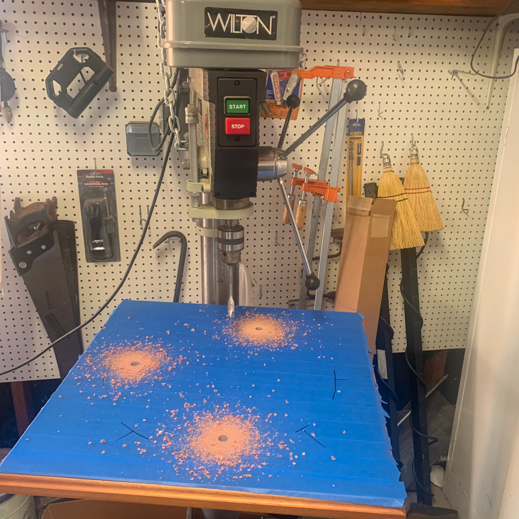 drill press with holes
