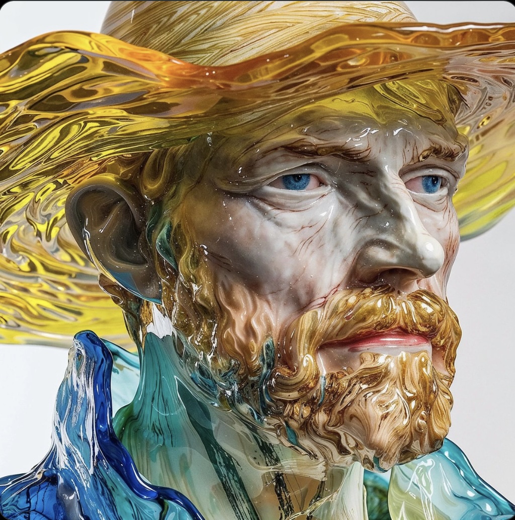 “Self-Portrait with a Straw Hat” by Vincent van Gogh